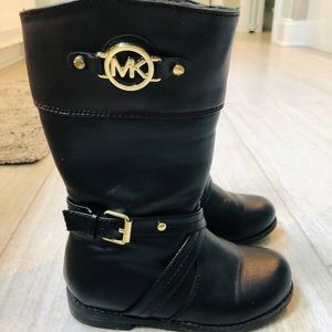 VGUC 9 MK Leather Boots Brown/Black